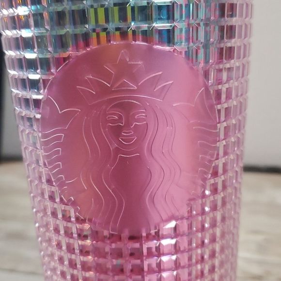 Starbucks Pink & Blue Grid Gradient Cotton Candy Venti Cup Twisty Straw - Picture 2 of 4